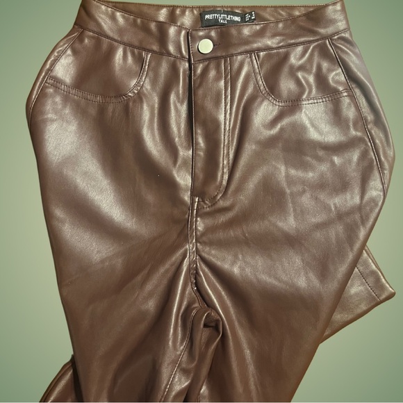 Pretty Little Liars dark Brown Leather fleece lined highwaisted skinny pants - Picture 8 of 11